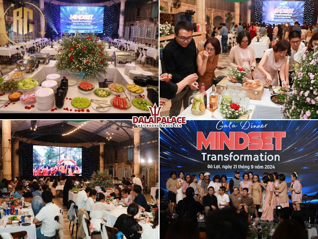 Ruby Tower Đà Lạt sở hữu không gian rộng rãi và đẳng cấp, hoàn hảo cho các bữa tiệc đoàn, gala dinner